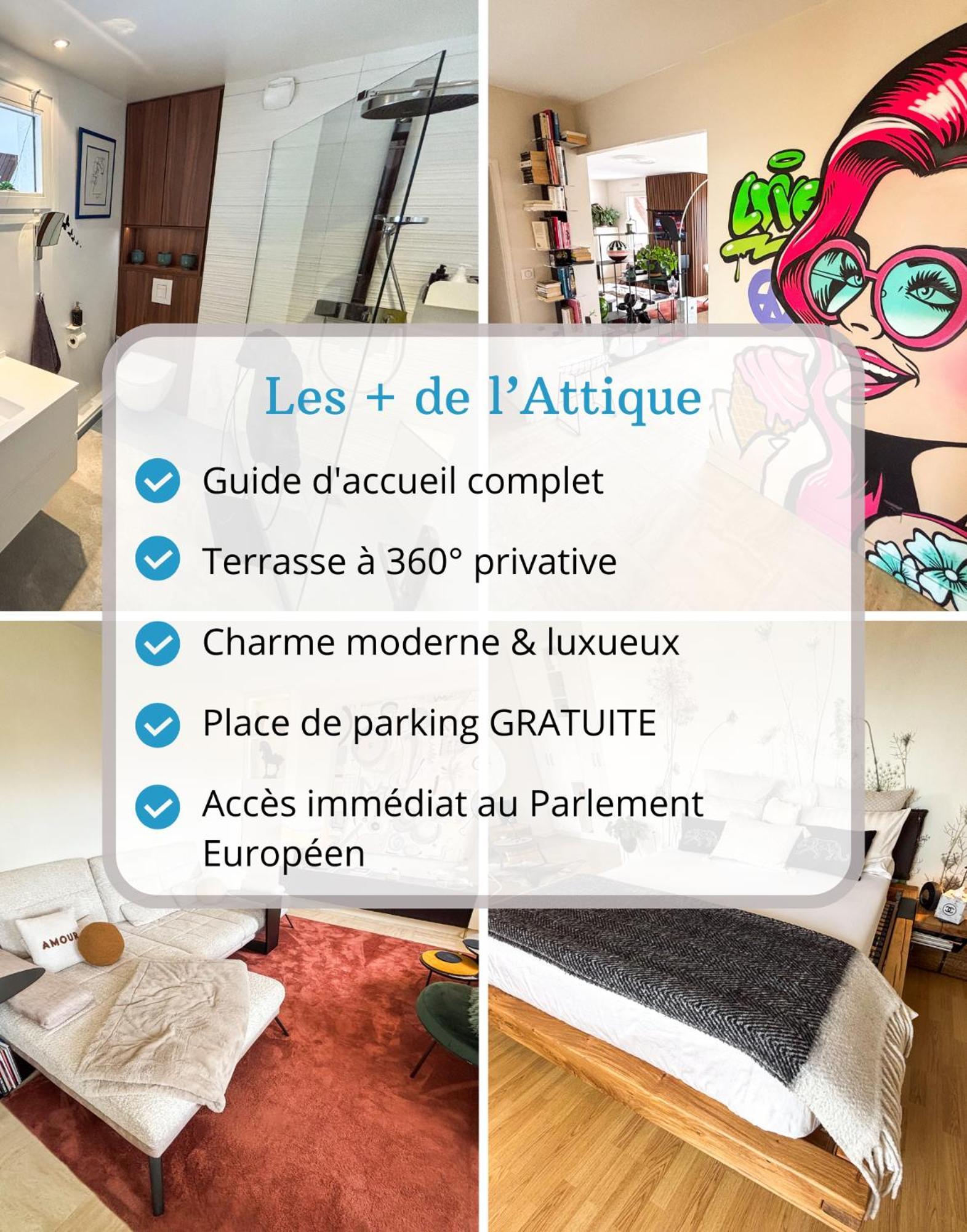 Apartment L'attique - Terrasse Panoramique - Acces Transports En Commun - Centre - Commerces A Proximite